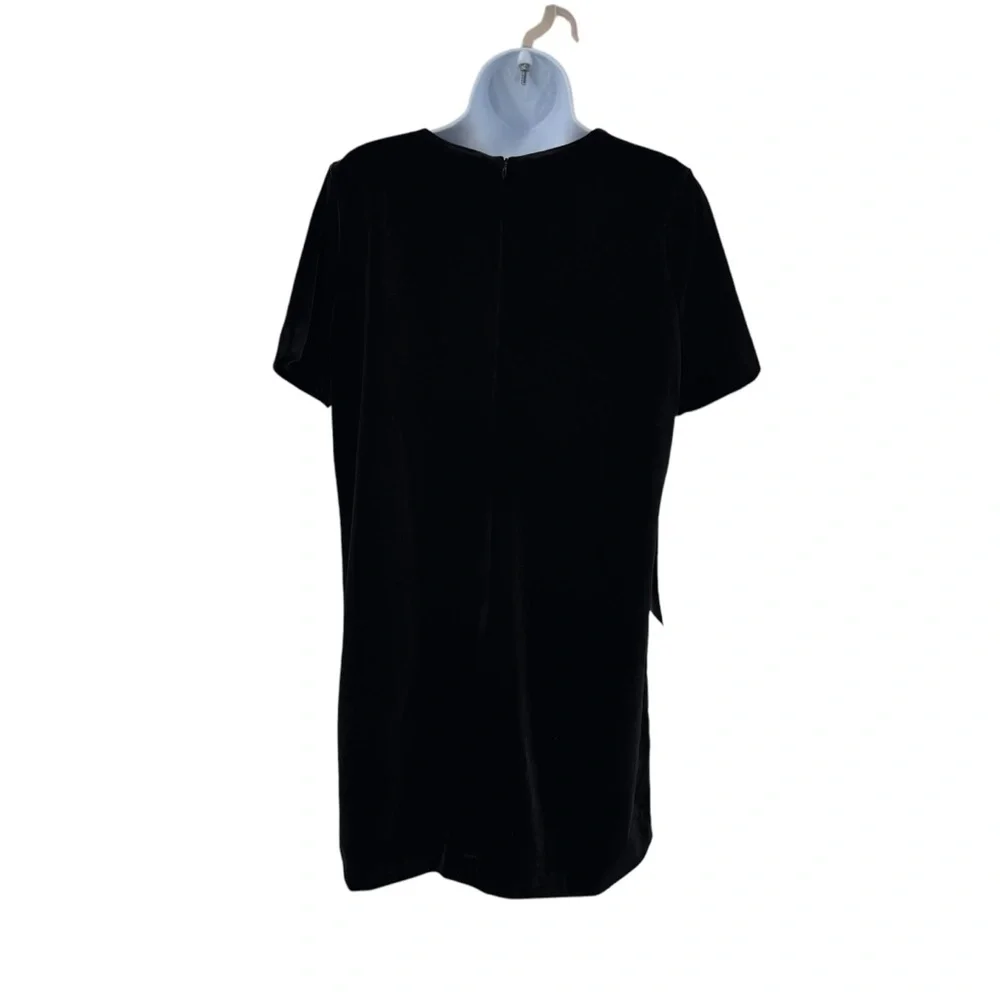 Pomander Place NEW Black Velvet Mae Short Sleeve Party Cocktail Mini Dress Large - Picture 7 of 11